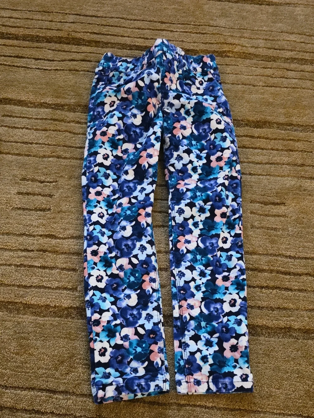 Gymboree Blue Floral Print Corderoy with Pink Accents Size 6